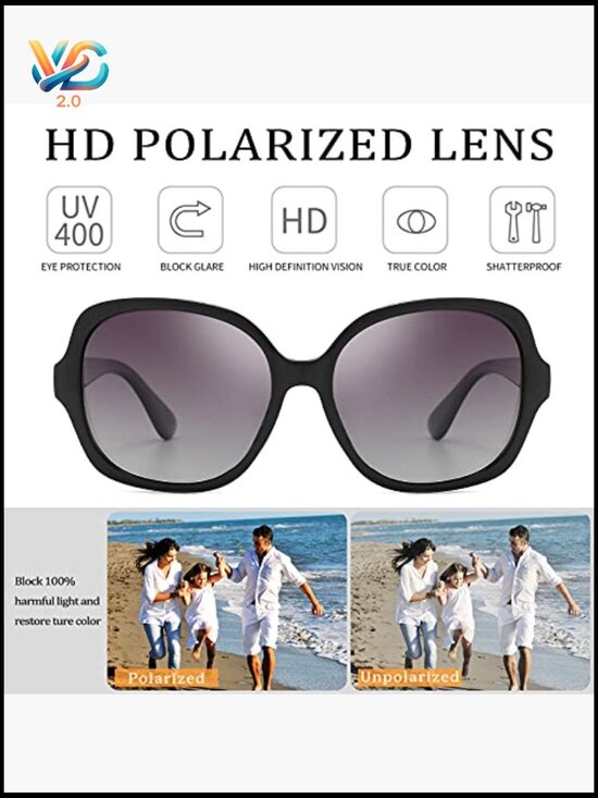 Oversized Square Polarized Sunglasses Retro UV Protection Unisex